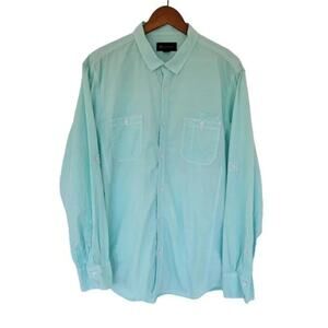 INC International Concepts Button Down Shirt Mens Sz XL Green Long Sleeve Cotton